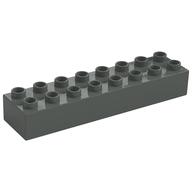 Lego Duplo Brick 2 x 8 / Dark Gray