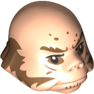Lego Minifig Head Special, Ugnaught with Medium Nougat Sideburns Print