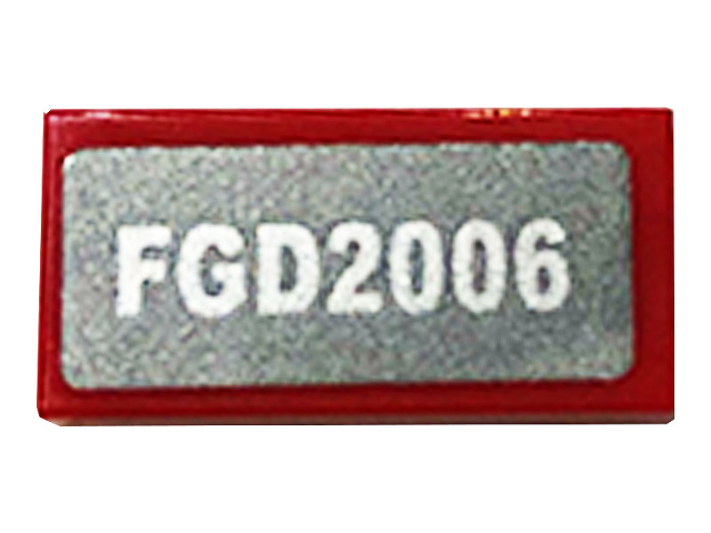 Lego Tile 1 x 2 with 'FGD2006' Pattern (Sticker) - Set 76895 / Red