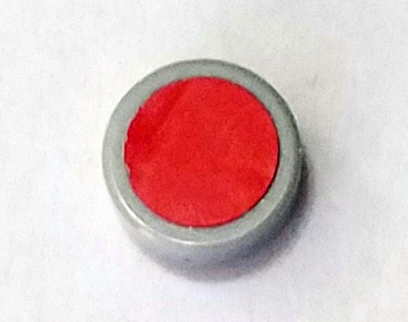 Lego Tile, Round 1 x 1 with Red Circle Pattern (Sticker) - Set 76023