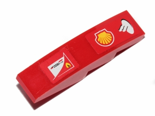 Lego Slope, Curved 4 x 1 with Shell and Scuderia Ferrari Logos Pattern Model Right Side (Stickers) - Set 30190