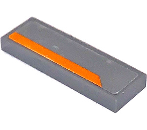 Lego Tile 1 x 3 with Orange Stripe on Dark Bluish Gray Background Pattern Model Left Side (Sticker) - Set 75892