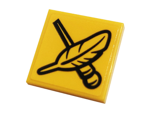 Lego Tile 2 x 2 with Magic Wand and Feather Pattern (Sticker) - Set 76385