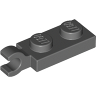 Lego Plate Special 1 x 2 with Clip Horizontal on End / Dark Bluish Gray