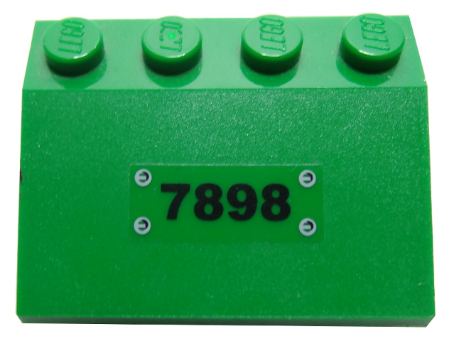Lego Slope 33 3 x 4 with Black '7898' and Rivets Pattern (Sticker) - Set 7898