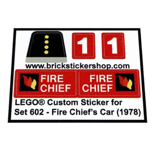 Lego Sticker Sheet for Sets 602-1, 6602-1