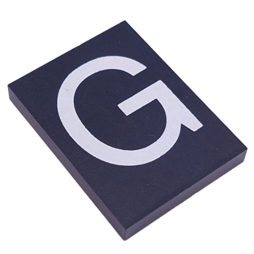 Lego Modulex Tile 6 x 8 without Internal Support with White 'G' Print