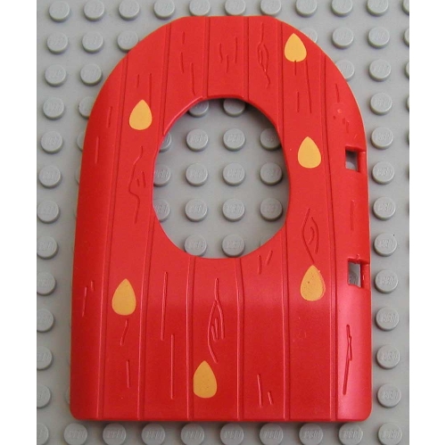 Lego Duplo Door 1 x 4 x 4 2/3 for Cave with Strawberry Print / Red