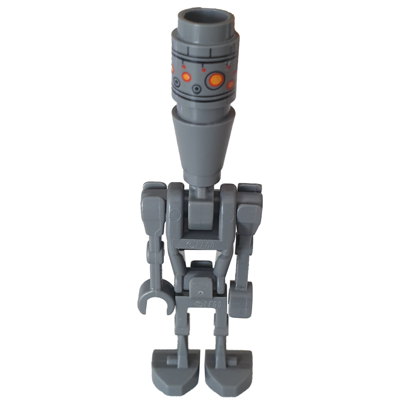 Lego IG-88, Printed Head, Tile with Clip and 1x1 Round Plate on Back