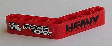 Lego Technic, Liftarm, Modified Bent Thick 1 x 7 (4 - 4) with 'RACE TRUCK' and 'HEAVY CARGO' Pattern (Stickers) - Set 42041