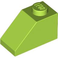 Lego Brick Sloped 45° 2 x 1 with Bottom Pin / Lime