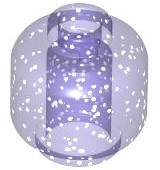 Lego Minifigure, Head (Plain) / Glitter Trans-Purple