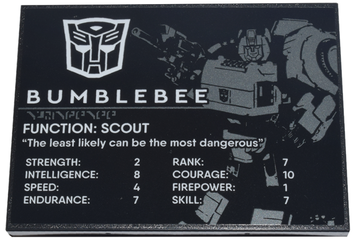 Lego Slope 10 6 x 8 with Transformers Bumblebee Pattern (Sticker) - Set 10338