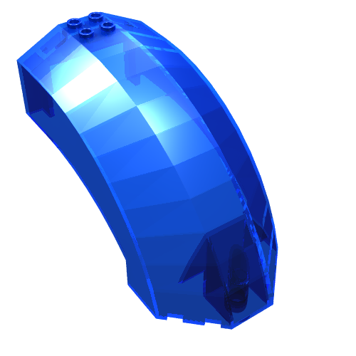 Lego Windscreen 12 x 6 x 6 Curved without Pin Holes / Trans-Dark Blue