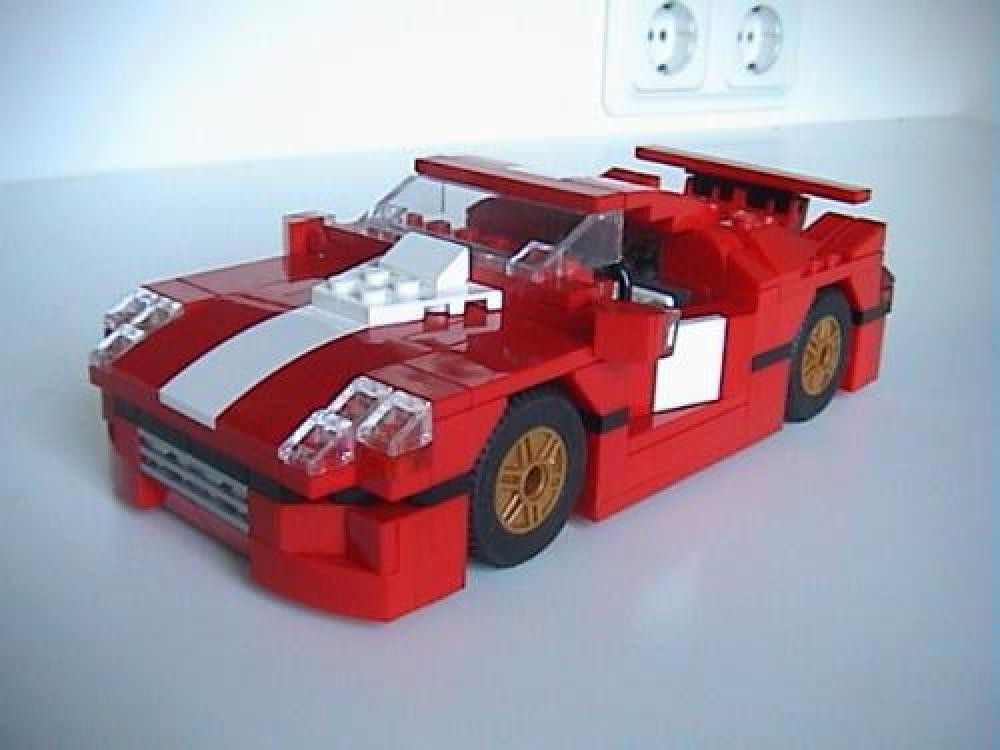 Lego Little Red Race Car With V8 Engine
