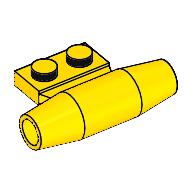 Lego Engine - Smooth, Small 1 x 2 Side Plate [With Axle Holders] / Yellow