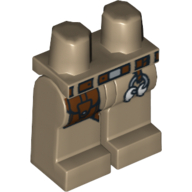 Lego Hips and Dark Tan Legs with Leather Pouch and Belt Print