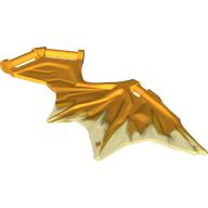 Lego Creature Body Part, Wing 11 x 6 with 3 Bars, Bright Light Orange Marble pattern / Trans-Yellow