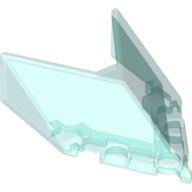 Lego Windscreen 6 x 4 x 1 1/3 Pointed / Trans-Light Blue