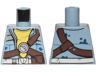 Lego Torso SW Jacket with Yellow Undershirt and Brown Diagonal Belts Pattern (Zander) / Sand Blue