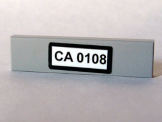 Lego Tile 1 x 4 with 'CA 0108' Pattern (Sticker) - Set 10184