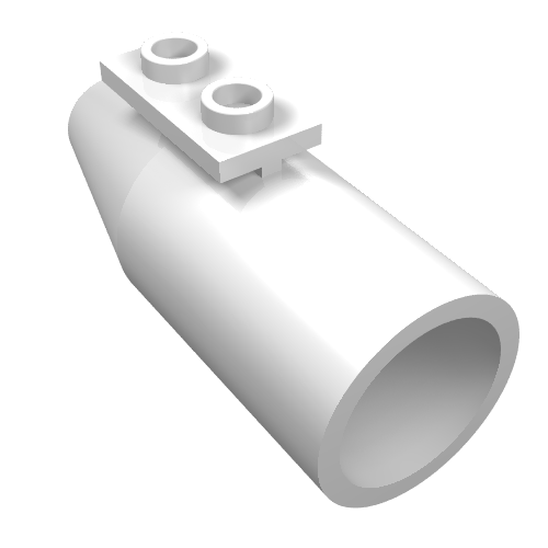 Lego Engine Smooth Large, Cone Back [1 x 2 Thin Top Plate] / White