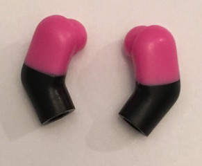 Lego Arm, (Matching Left and Right) Pair with Molded Dark Pink Short Sleeves  Pattern