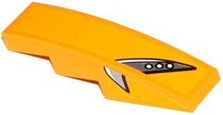 Lego Slope, Curved 4 x 1 with Silver and Gray Headlight Pattern on Top and Side Model Right (Stickers) - Set 75909