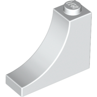 Lego Brick Curved 1 x 3 x 2 Inverted [Inside Bow] / White