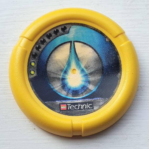 Lego Large Figure Throwing Disk, Scuba / Sub, 2 Pips, Waterdrop Logo Print / Yellow