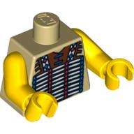 Lego Torso American Indian Buckskin with Hair Pipe Bead Breastplate Print, Yellow Arms and Hands