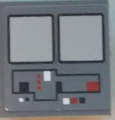 Lego Tile, Modified 2 x 2 Inverted with White, Black and Red Circuitry and Light Bluish Gray Screens Pattern (Sticker) - Set 75025
