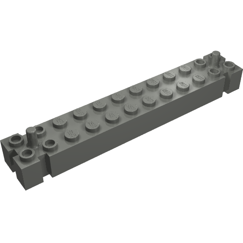 Lego Brick Special 2 x 12 with 2 End Pegs / Trans-Light Bright Green