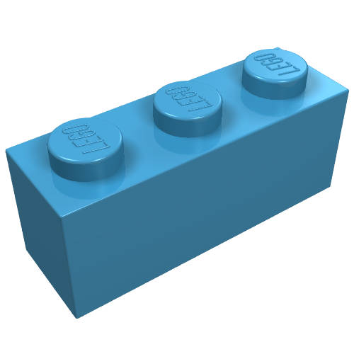 Lego Brick 1 x 3 / Maersk Blue