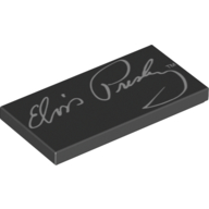 Lego Tile 2 x 4 with 'Elvis Presley' Signature Print