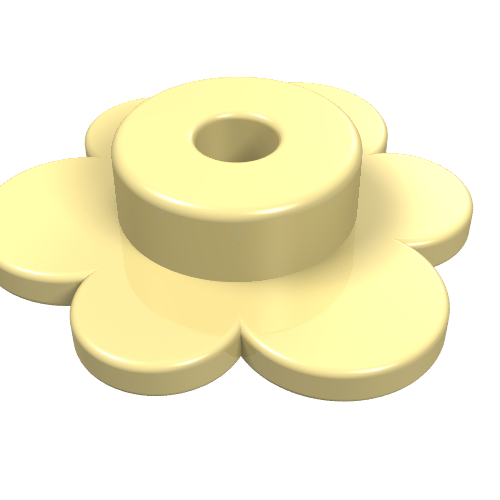 Lego Plant, Flower Small [Complete Sprue of Four] / Light Yellow