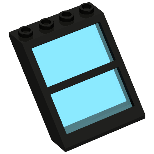 Lego Window 4 x 4 x 3 Roof with Centre Bar / Black