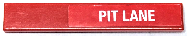 Lego Tile 1 x 6 with White 'PIT LANE' Pattern on Right End (Sticker) - Sets 8144-1 / 8144-2