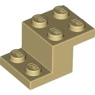 Lego Bracket 3 x 2 x 1 1/3 with Pin Bottom / Tan