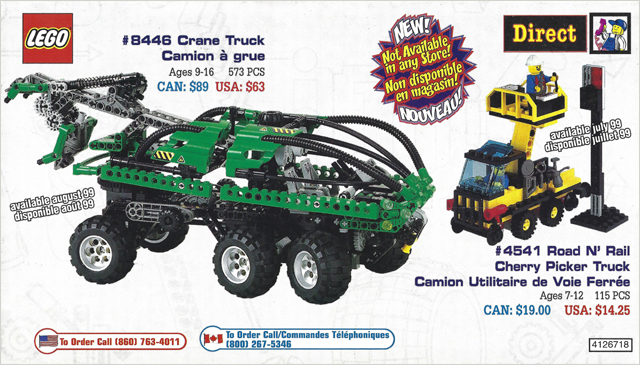 Lego 1999 Insert - LEGO Direct - US/Canadian Technic (4126718)