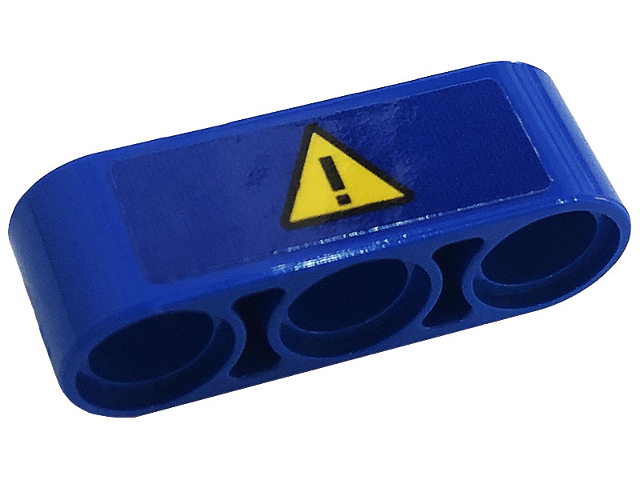 Lego Technic, Liftarm Thick 1 x 3 with Exclamation Mark in Yellow Danger Sign Pattern (Sticker) - Set 42128