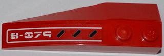 Lego Wedge 6 x 2 Right with Vents and White '8-079' Pattern (Sticker) - Set 8079 / Red