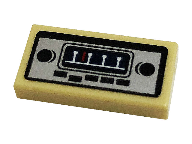 Lego Tile 1 x 2 with Car Radio Pattern (Sticker) - Set 10265