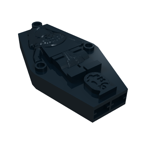 Lego Sarcophagus Lid 2 x 4 x 6 with Mummy Relief [Plain] / Black
