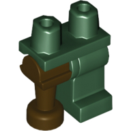 Lego Left Leg, Dark Brown Right Peg Leg, Dark Green Hips / Dark Green