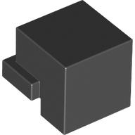 Lego Minifig Head Special, Cube with Rear Ledge [Plain] / Black