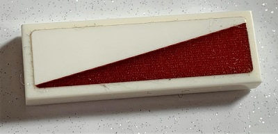 Lego Tile 1 x 3 with SW Dark Red Triangle Pattern Model Right Side (Sticker) - Set 75191