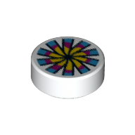 Lego Tile Round 1 x 1 with Chinese Candy Print