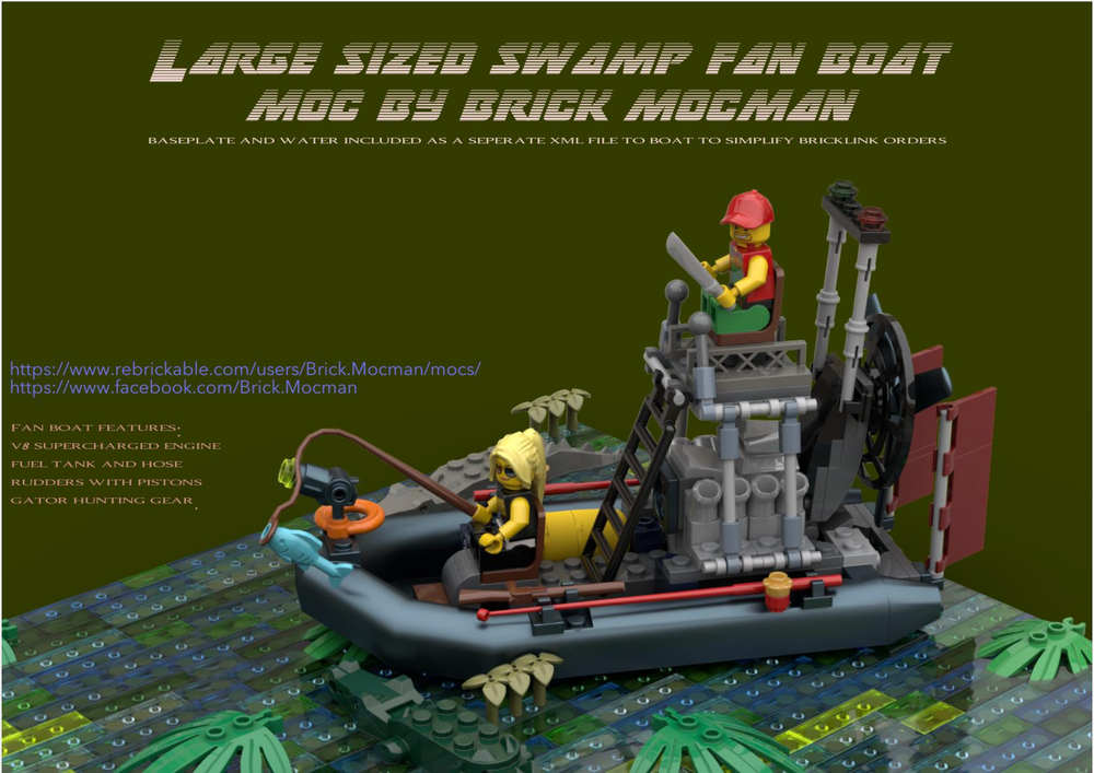Lego Swamp Fan Boat - Large Sized