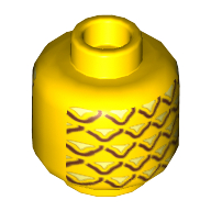 Lego Minifig Head (No Face), Pineapple Print / Yellow